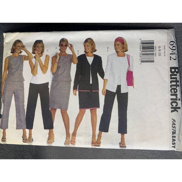 Butterick Misses Jacket Top Skirt Pants Sewing Pattern sz 6 8 10 6942 - uncut - Picture 4 of 4